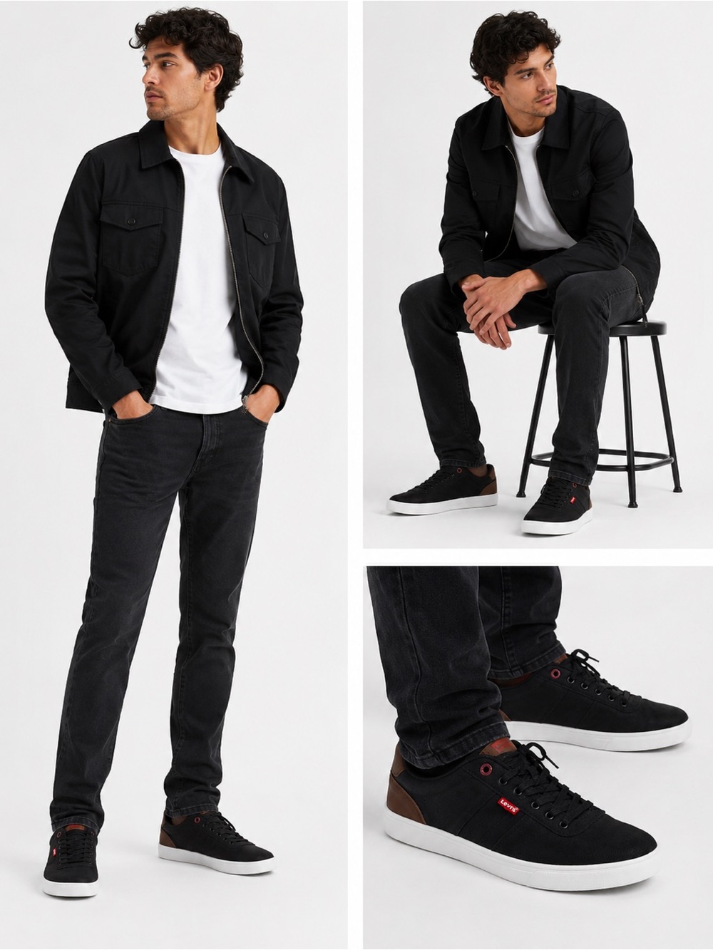 Levi's Men's Casual Low-Top Sneakers | Black/Brown | Size 11 | NWOT